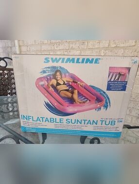Pink Inflatable SunTanning Lounger